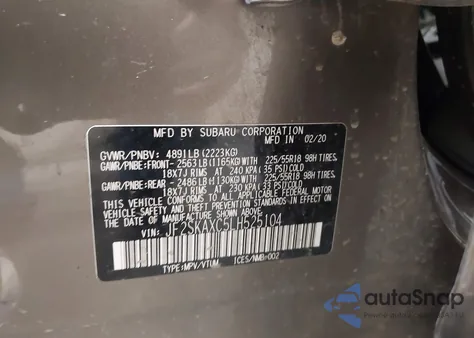 2020 Subaru Forester Touring из США, поврежденный, VIN JF2SKAXC5LH525104